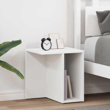 vidaXL Bijzettafel 2 st Wit 37 x 32 x 40 cm Bewerkt hout, Huis en Inrichting, Verzenden, Nieuw