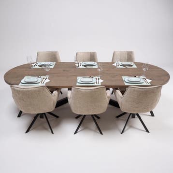 Tafel plat ovaal eikenhout  Matrix XL 280x100 280x100, Nieuw