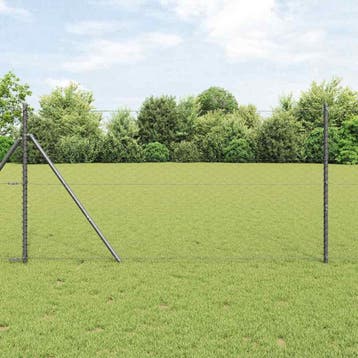 vidaXL zeshoekig gaashek met grondbevestiging 25 x 1 m Grijs, Verzenden