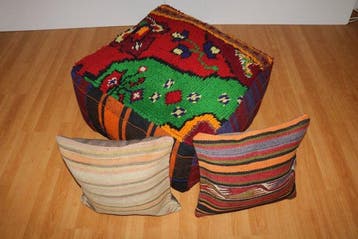 Puff Cases 1 - Kelim - 60 cm - 60 cm, Nieuw