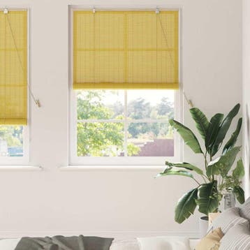 vidaXL Rolgordijn Geel 120 x 220 cm Bamboe, Verzenden
