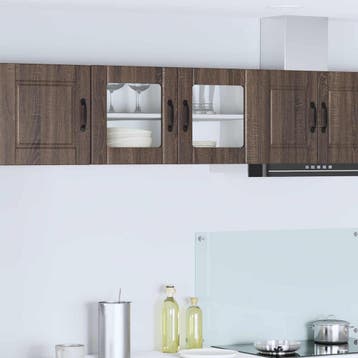 vidaXL Wandglas Kasten PORTO Bruin Eiken 80 x 31 x 40 cm, Verzenden