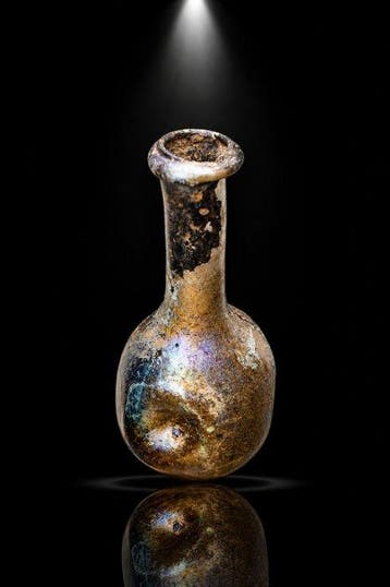 Rijk van Rome “De Regenboog Vaas” — Oud iriserend glas