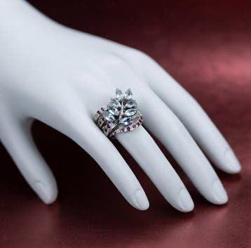 Zonder minimumprijs - Ring Zilver - 4.24ct. tw. Aquamarijn -, Nieuw