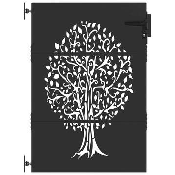 vidaXL Tuinpoort 85 x 150 cm Poedercoated staal Zwart, Verzenden, Nieuw