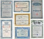 Union Européenne. Uniek lot van 69 Europese aandelen :