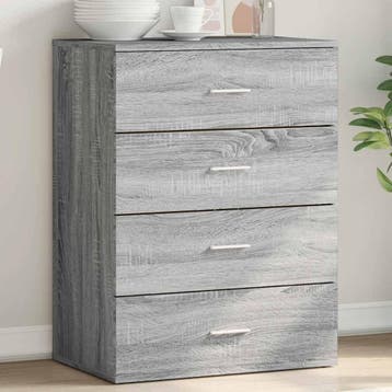 vidaXL Dressoir 60x39x80 cm bewerkt hout grijs sonoma, Verzenden