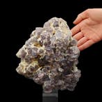 ENORME 20 cm! FLUORIET GEMINATA, GROTE PAARS CRYSTALLEN,, Verzamelen