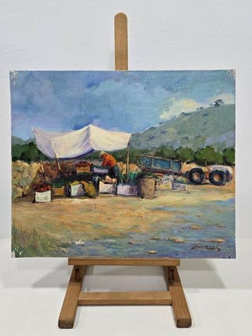 Juan Carreras (1949) - NO RESERVE - Mercado bajo el cielo