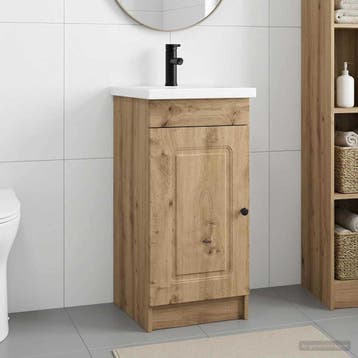 vidaXL Badkamer Vanity met Wastafel Artisanaal eiken 42 x 40, Verzenden, Nieuw