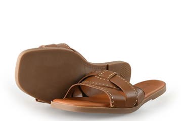 Laurent David Slippers in maat 40 Cognac, Vêtements | Femmes, Verzenden, Slippers
