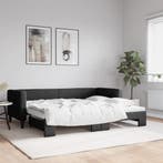 vidaXL Slaapbank met onderschuifbed 80x200 cm stof zwart, Verzenden, Nieuw