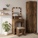 vidaXL Kaptafel met plank Rook Eiken 50 x 41 x 135 cm, Verzenden