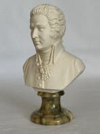 Buste, Borstbeeldje van Mozart - 16 cm - Gemouleerd Albâtre