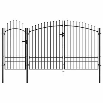 vidaXL Tuinpoort Woerden staal 1,95x4 m zwart, Verzenden, Nieuw