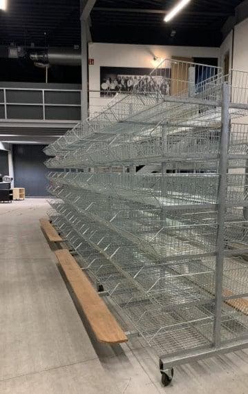 Verrijdbare stelling met draadmanden hxbxd 2350x4760x1600mm, Zakelijke goederen, Kantoor en Winkelinrichting | Magazijn, Stelling en Opslag