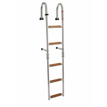 Opvouwbare Zwemtrap Rvs 5 houten treden 130x27cm, Ophalen of Verzenden