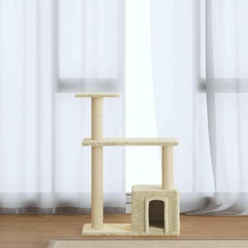 vidaXL Kattenkrabpaal met sisal krabpalen 70 cm crèmekleurig, Verzenden
