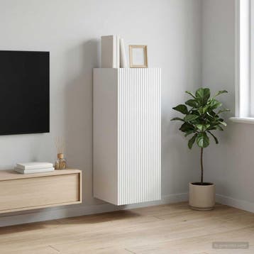 vidaXL Wandkast Hoogglans Wit 33 x 34,5 x 90 cm Bewerkt hout, Huis en Inrichting, Verzenden, Nieuw