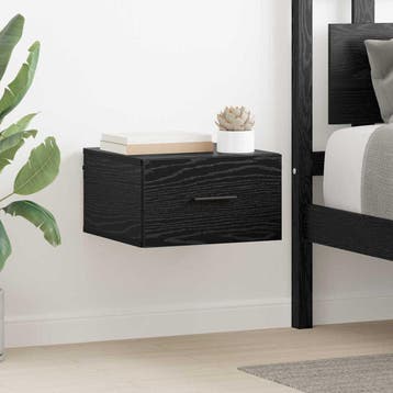 vidaXL Nachtkastje 2 pcs Zwart eiken 35 x 35 x 20 cm Bewerkt, Verzenden, Nieuw