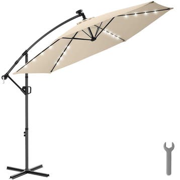 tectake Parasol Artemis, 360° draaibaar, LED-solar, 3 x 3 m, Verzenden, Nieuw