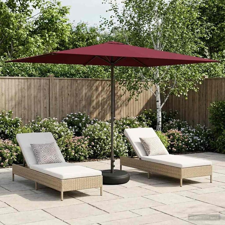 vidaXL Tuinparasol met voet 200 x 300 cm Polyester, Tuin en Terras, Parasols, Nieuw, Verzenden