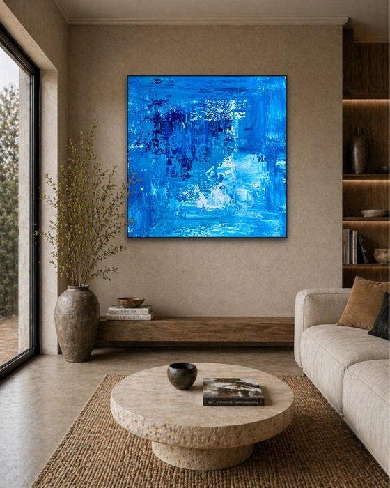 Ester Reut - Profondo Blu, Antiek en Kunst, Kunst | Schilderijen | Modern