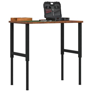 vidaXL Werkbank rechthoek 100x60x(71,5-98) cm eikenhout, Verzenden