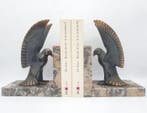 Serre-livres - Marbre, Régule - Aigles Art Déco