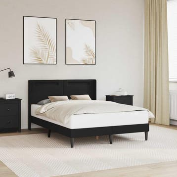 vidaXL Bedframe met LED-stripverlichting Zwart 160 x 200 cm, Verzenden, Nieuw