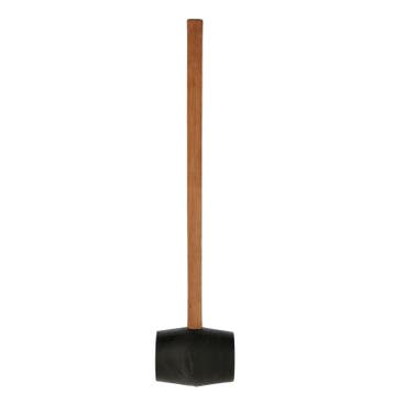 Paalhamer met rubberen kunststof hamerkop met houten steel