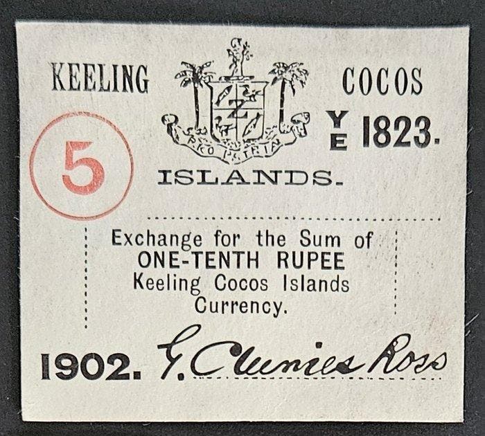 Keeling Cocos. - 1, 2, 5 Rupees - 1902 - Pick S126, S127,, Postzegels en Munten, Bankbiljetten | Europa | Niet-Eurobiljetten