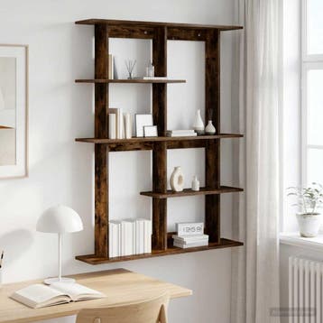 vidaXL Wandplank Gerookt eiken 102 x 20 x 130 cm, Verzenden