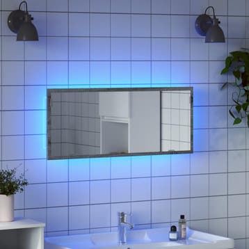 vidaXL Badkamerspiegel 100x8,5x37 cm bewerkt hout grijs, Verzenden, Nieuw