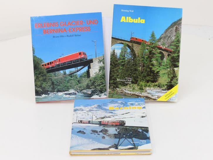 Set van 3 spoorwegenboeken Erlebnis Glacier- und Bernina-..., Livres, Transport, Enlèvement ou Envoi