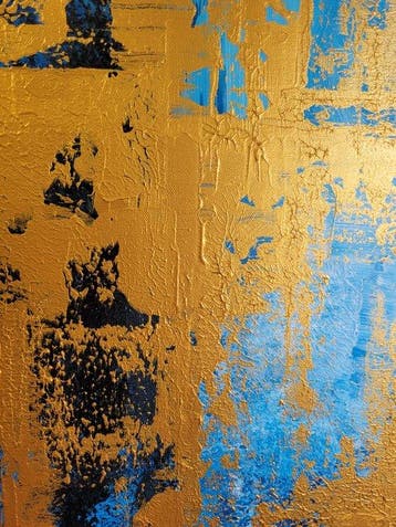 Lyora Art - OCEAN GOLD #44 (XL) Acrylic painting - Hand