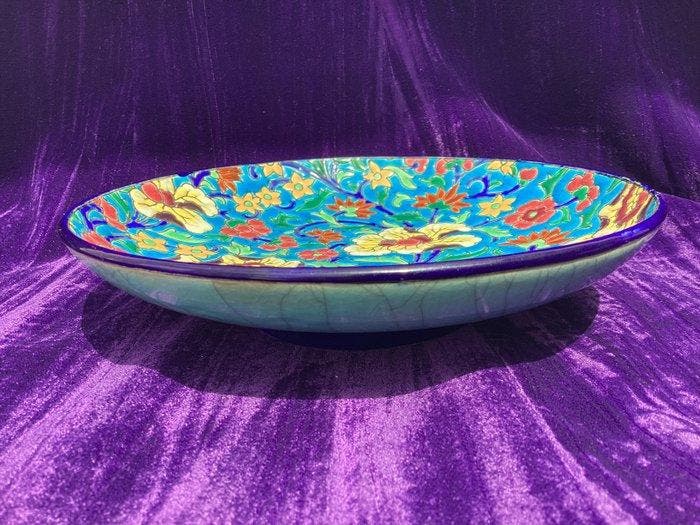 Emaux de Longwy - Schaal - Keramiek - Op voet, Antiquités & Art, Antiquités | Verre & Cristal