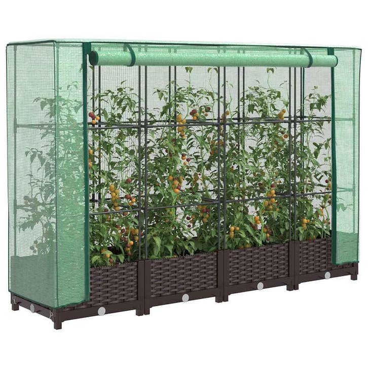 vidaXL Plantenbak verhoogd met kashoes 160x40x123 cm, Tuin en Terras, Bloempotten, Nieuw, Verzenden