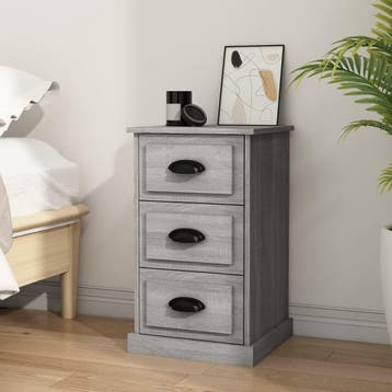 vidaXL Nachtkastje 39x39x67 cm bewerkt hout grijs sonoma, Verzenden