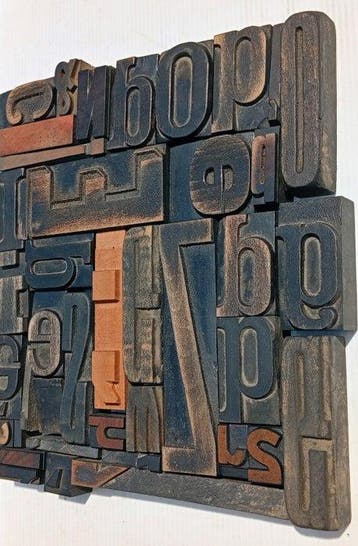Drukblokken - Samenstelling van oude lettertypen - Italië -