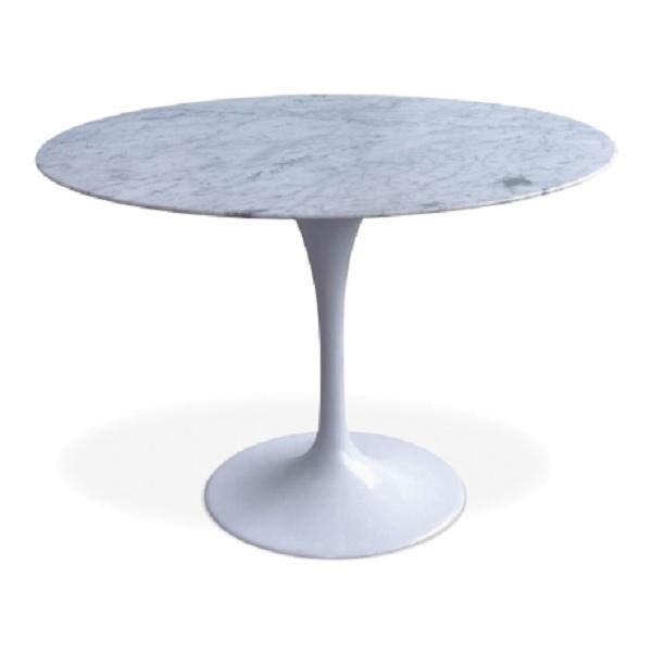 Eettafel Tulip Table 100cm Bovenblad Marmer wit Onderstel, Huis en Inrichting, Tafels | Eettafels, Nieuw, Verzenden