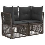 vidaXL Tuin Sofa 2-Aantal zitplaatsen Grijs poly rattan, Verzenden