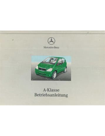 2000 MERCEDES BENZ A KLASSE INSTRUCTIEBOEKJE DUITS