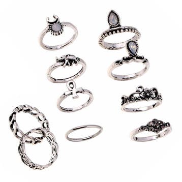 Fako Bijoux - Bohemian Stijl Ringenset - Maja - 10-Delig -, Verzenden, Nieuw