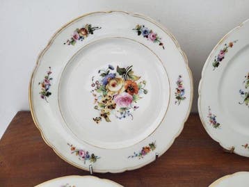 Porcelaine de Paris - Assiette (6) - Porcelaine - 6, Antiek en Kunst
