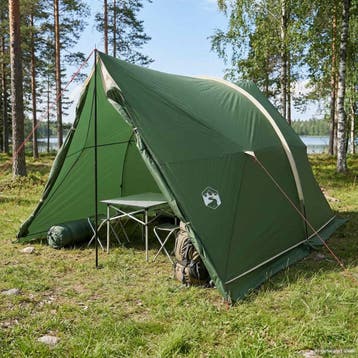 vidaXL Tent met waterdicht zeil -persoons Groen, Caravanes & Camping, Tentes, Verzenden