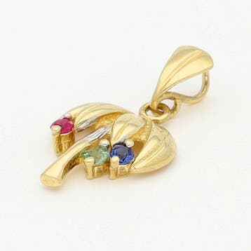 Hanger - 18 karaat Geel goud, Witgoud, Robijn, Saffier &