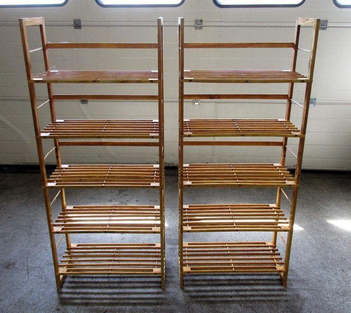 Houten Rek, Schap, Display, B57 x D26 x H135cm, Articles professionnels, Aménagement de Bureau & Magasin | Fournitures de bureau