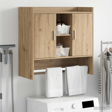 vidaXL Wandplank Muurmontage Artisanaal eiken 80 x 36 x 80, Verzenden