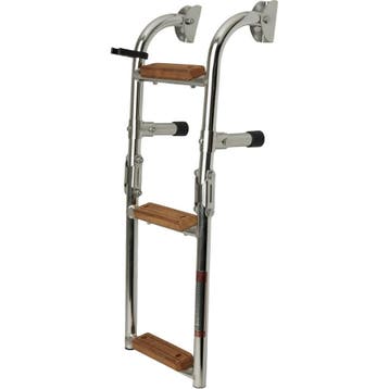 Opvouwbare Zwemtrap Rvs 3 Houten Treden 60x22cm, Ophalen of Verzenden, Nieuw